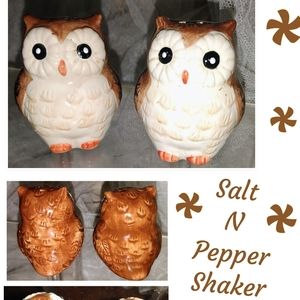 Vintage Owl Salt & Pepper Shakers